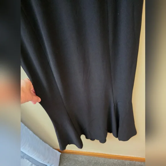 Norma Kamali Black Norma KamaliLong Sleeve Drop Shoulder Fishtail Dress - Picture 4 of 12